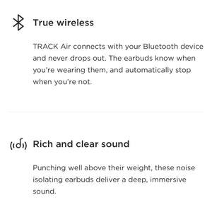 丹麥設計 Libratone Track Air 藍牙真無線耳機 - Black（包1年保養）