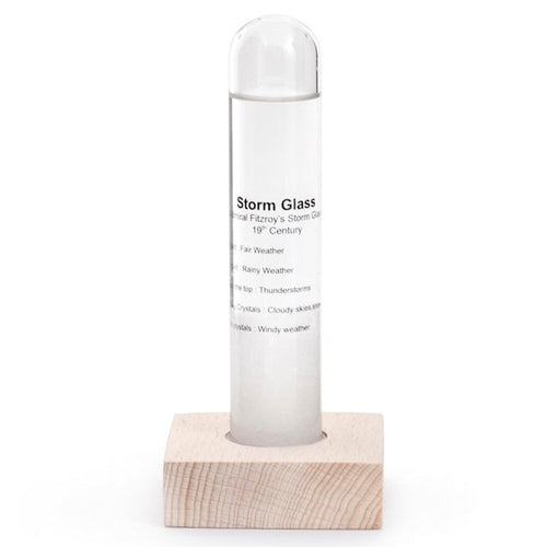 美國品牌 kikkerland Storm Glass 木座天氣瓶