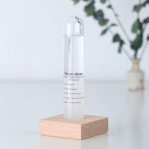 美國品牌 kikkerland Storm Glass 木座天氣瓶